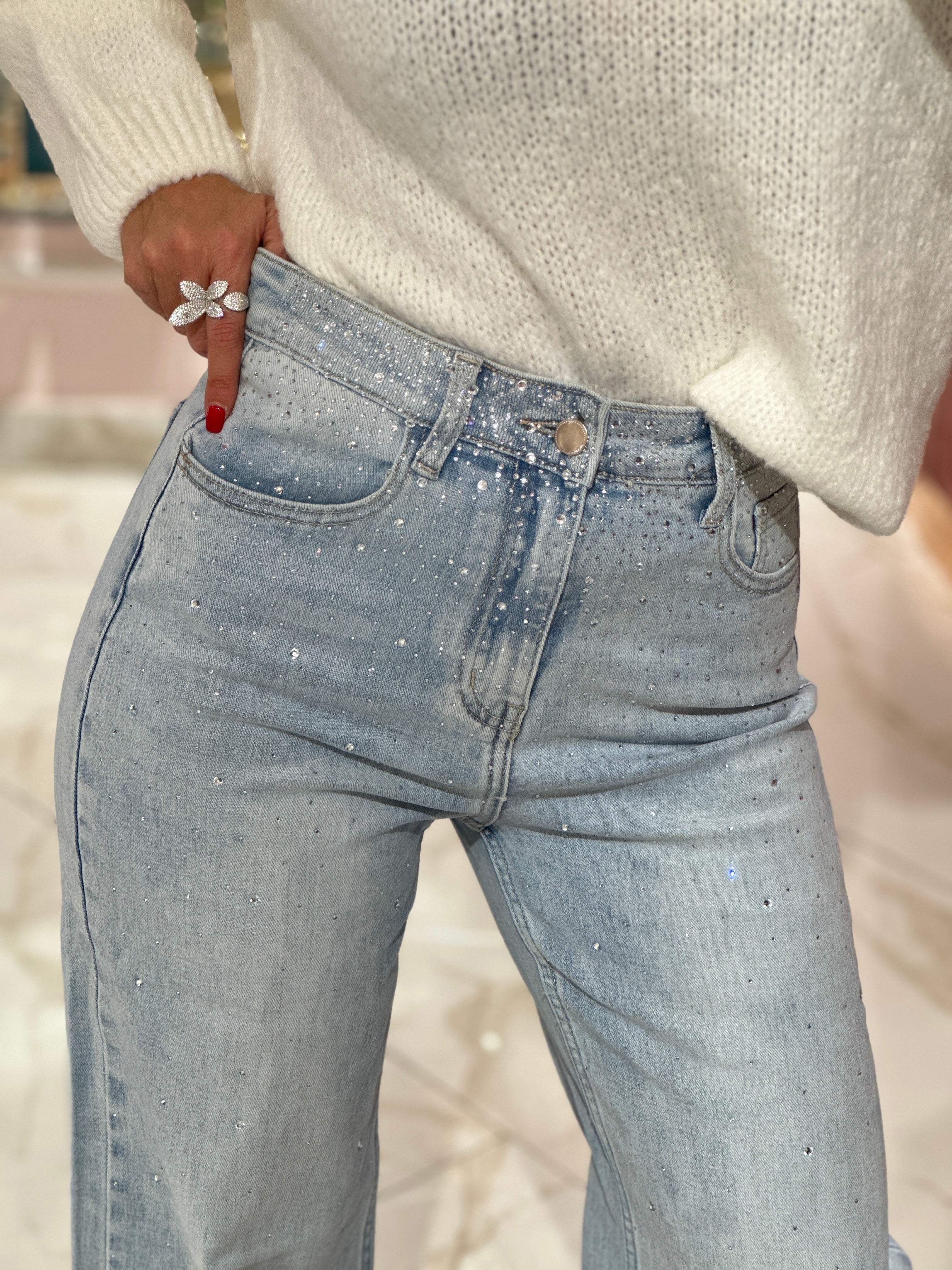 Jeans Chiaro Strass