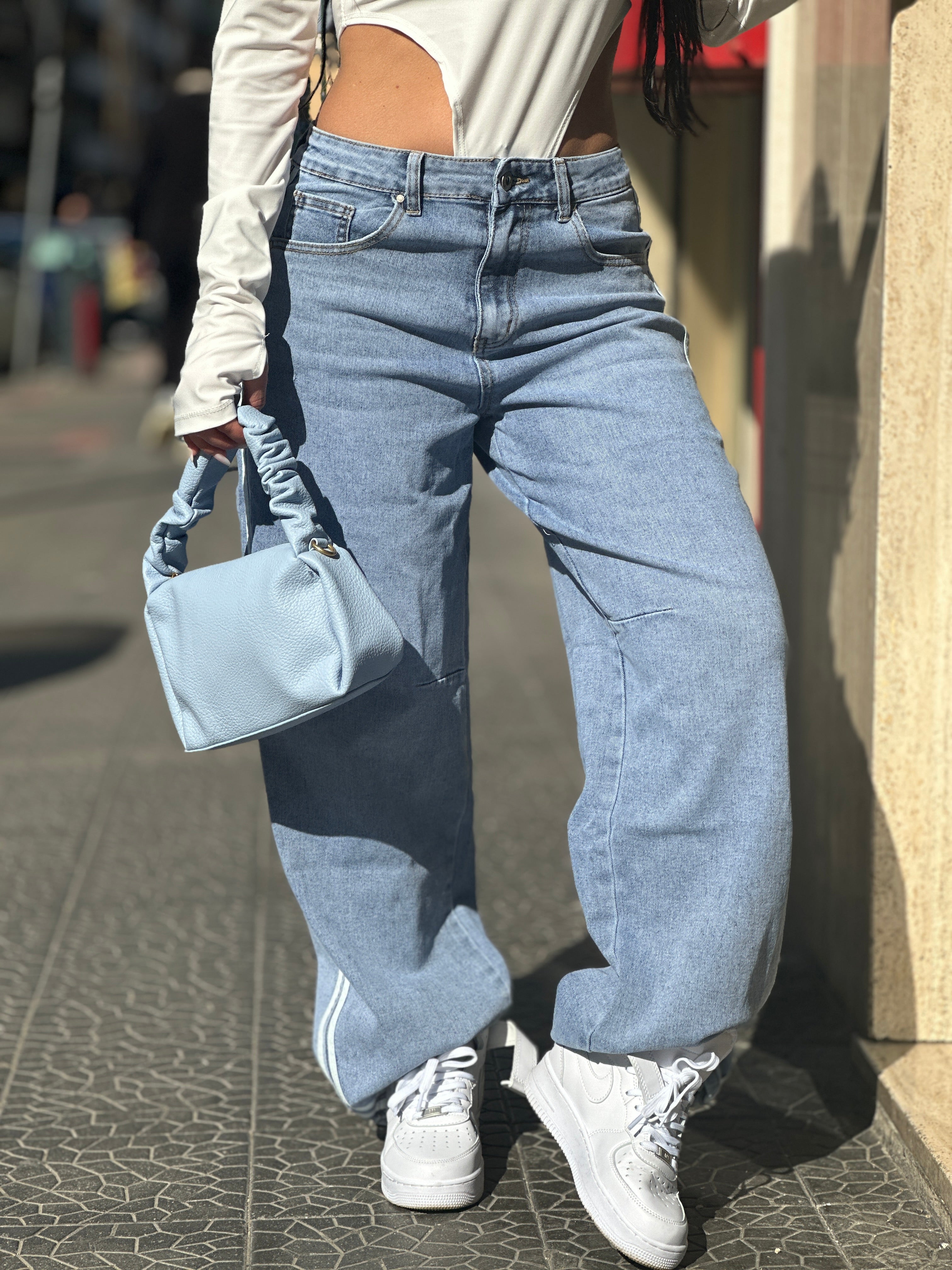 Jeans Strisce Laterali
