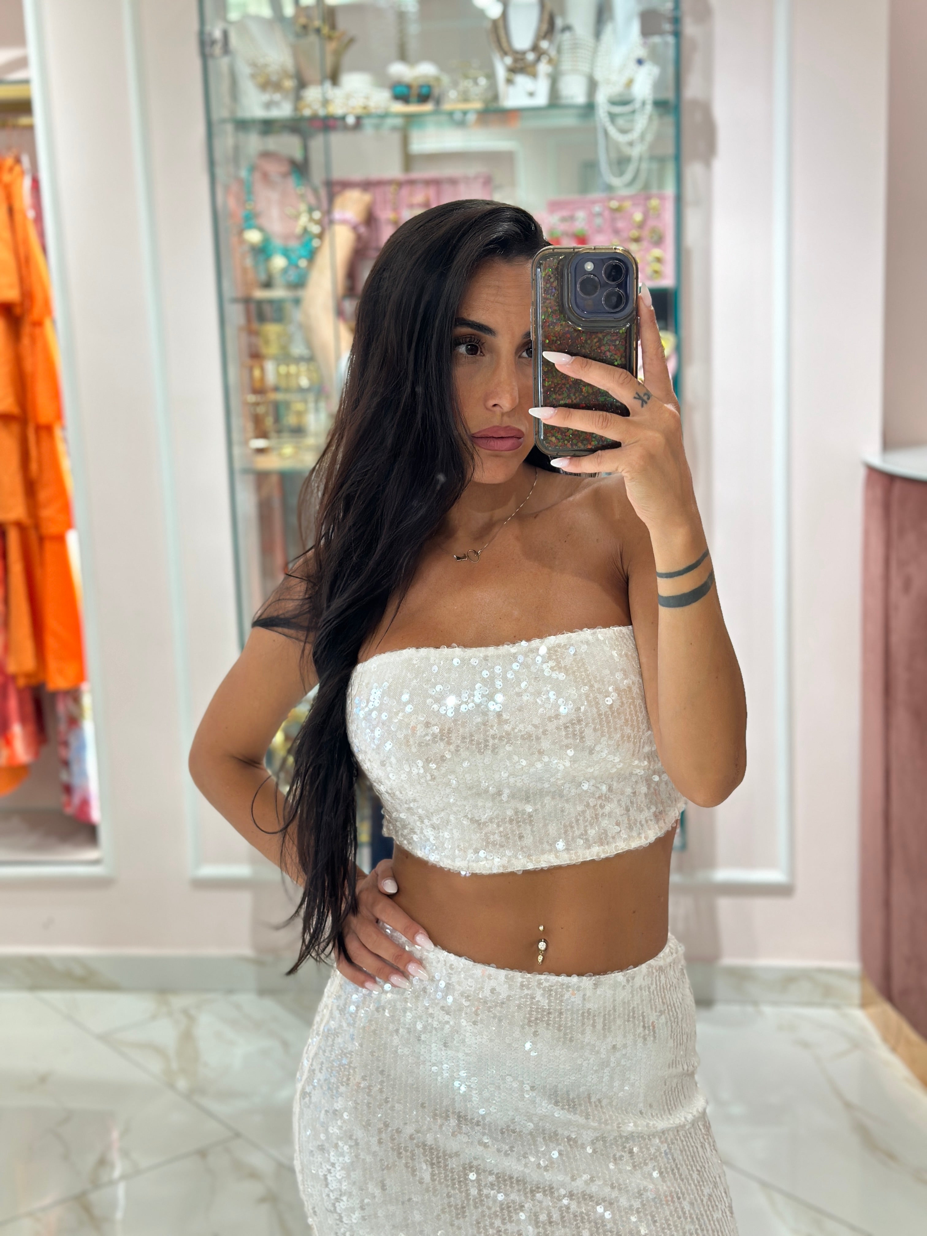 Set Fascia e Gonna Paillettes