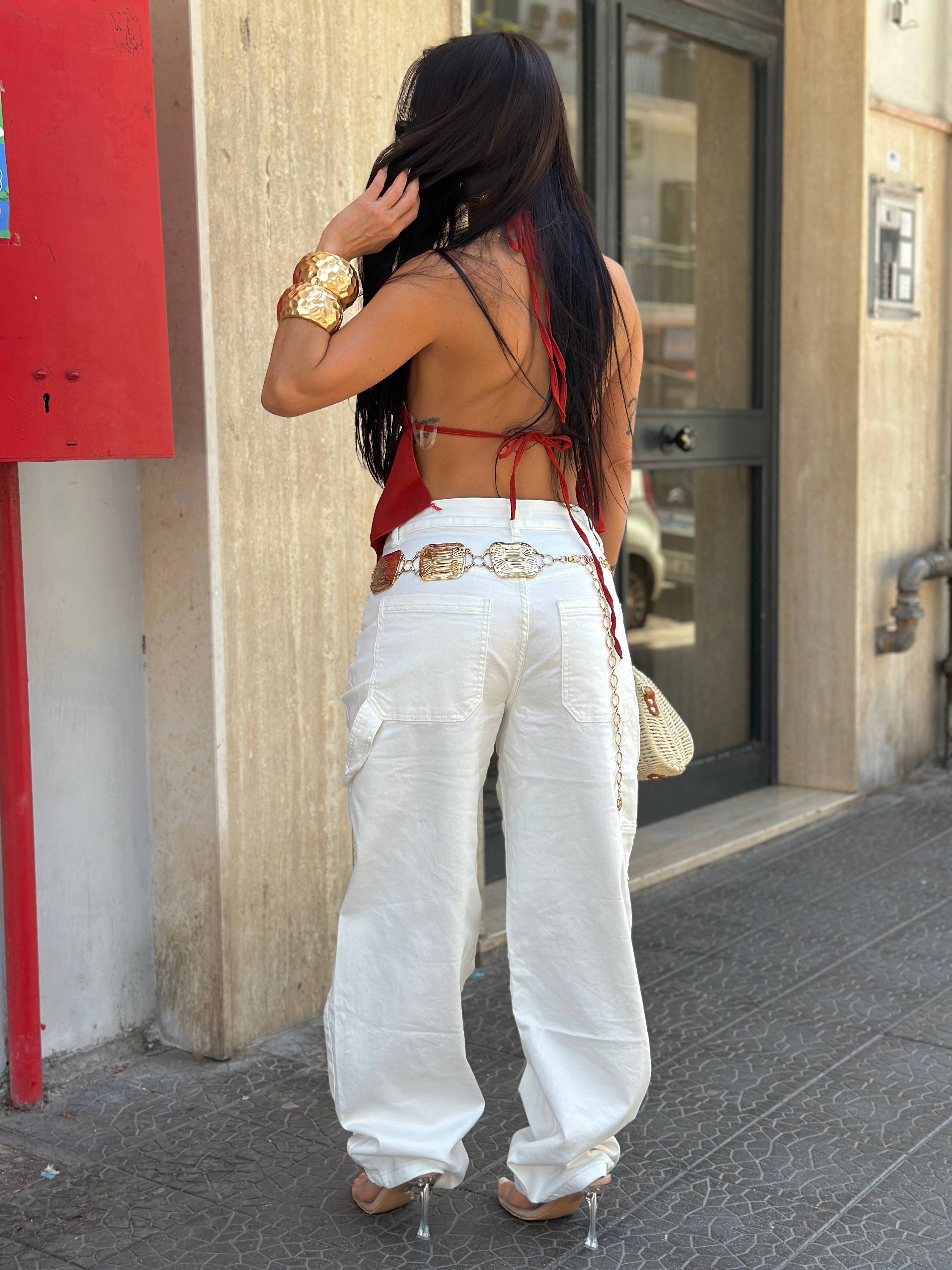 Jeans Baggy Bianco