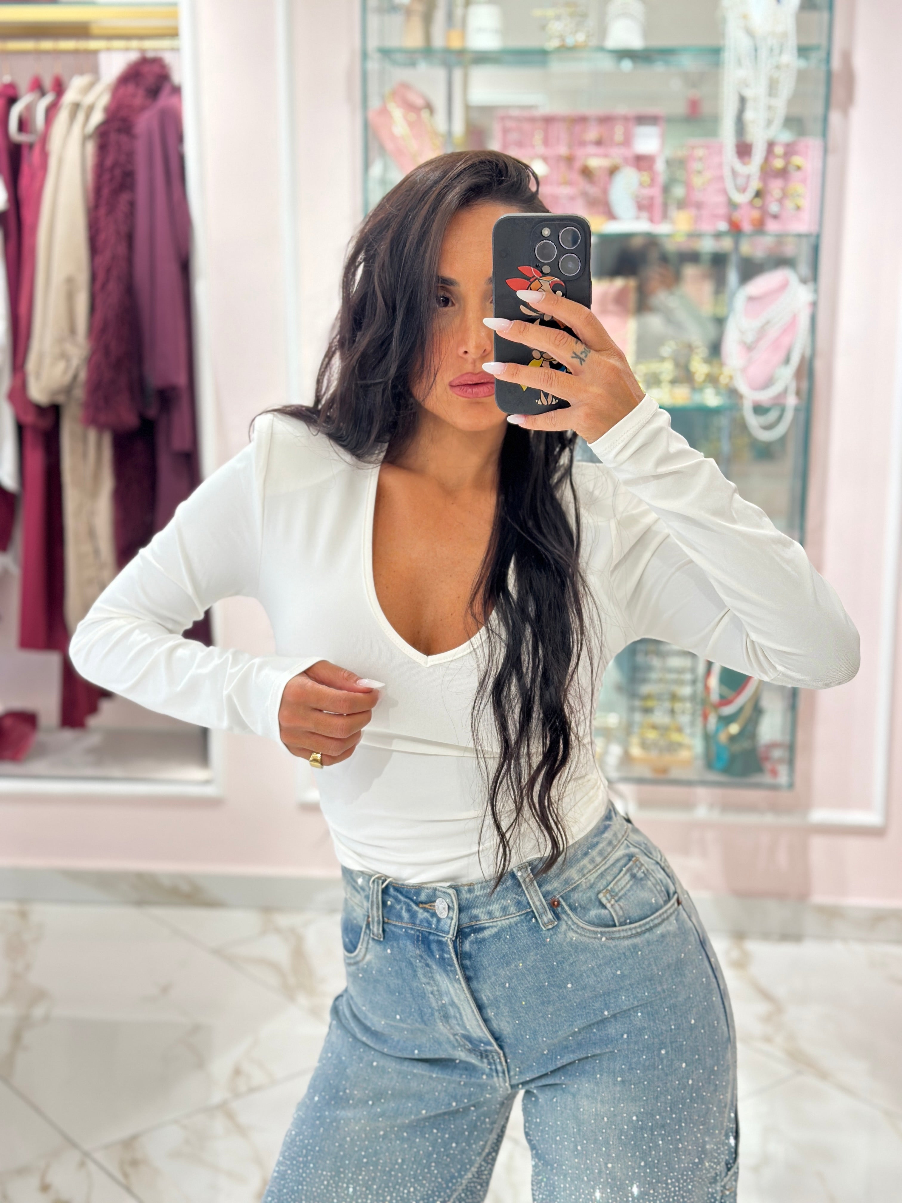Jeans Chiaro Baggy Strass
