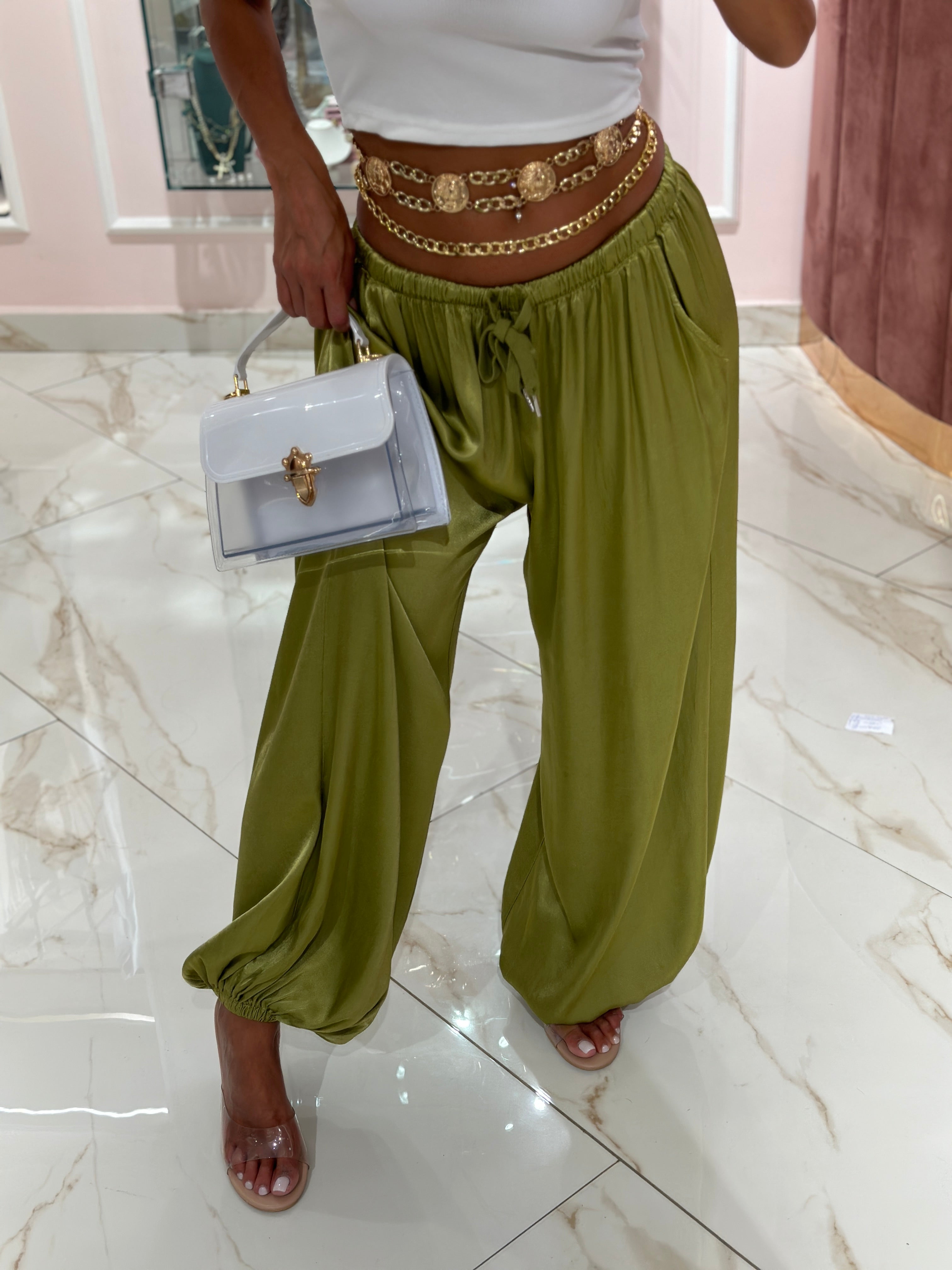 Pantalone Satin Con Elastico