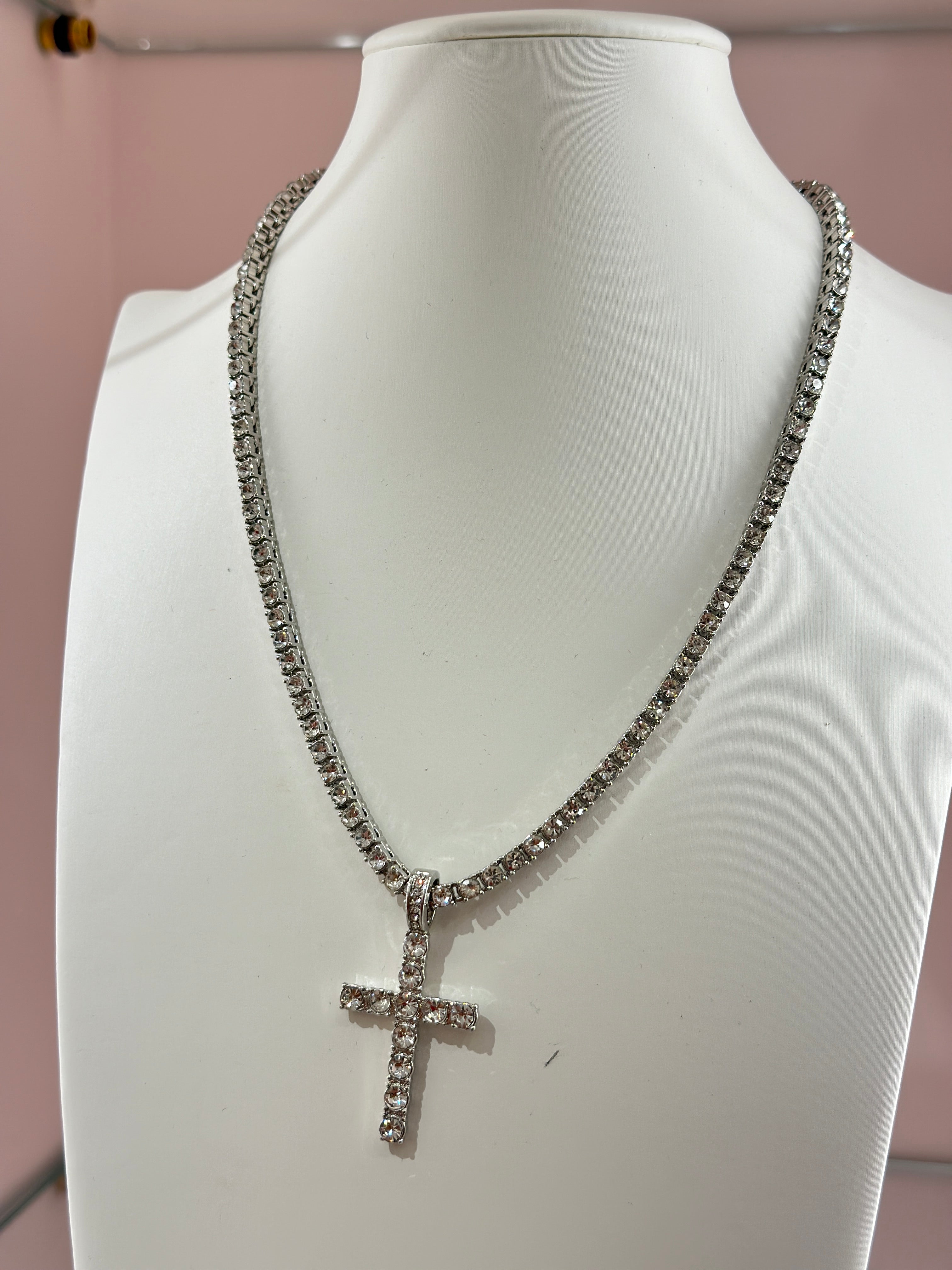 Collana Croce Strass