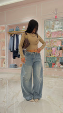 Jeans Balloon Virginia con Bustino risvolto
