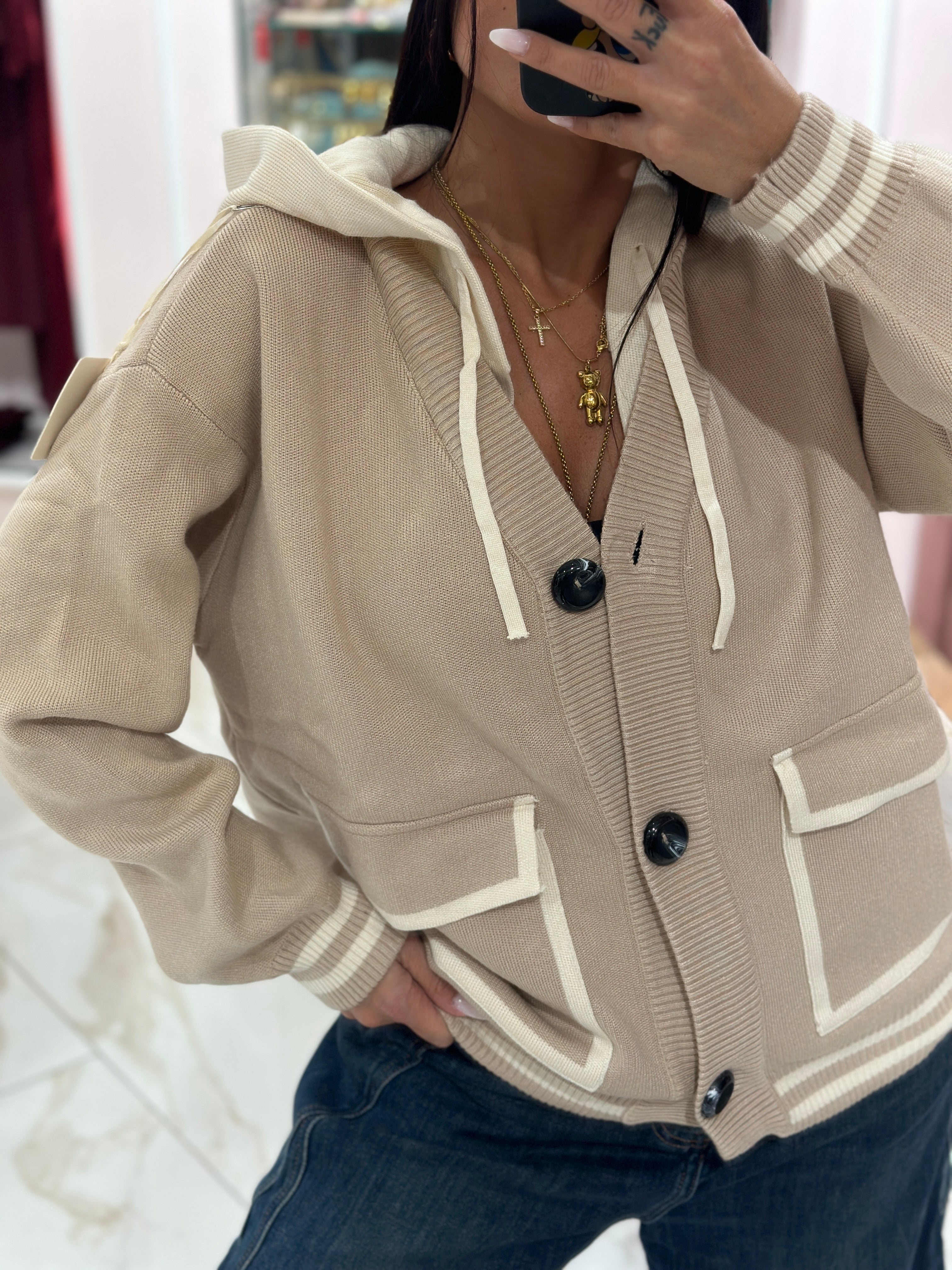 Cardigan con Cappuccio