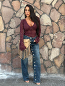 Jeans Palazzo Bottoni
