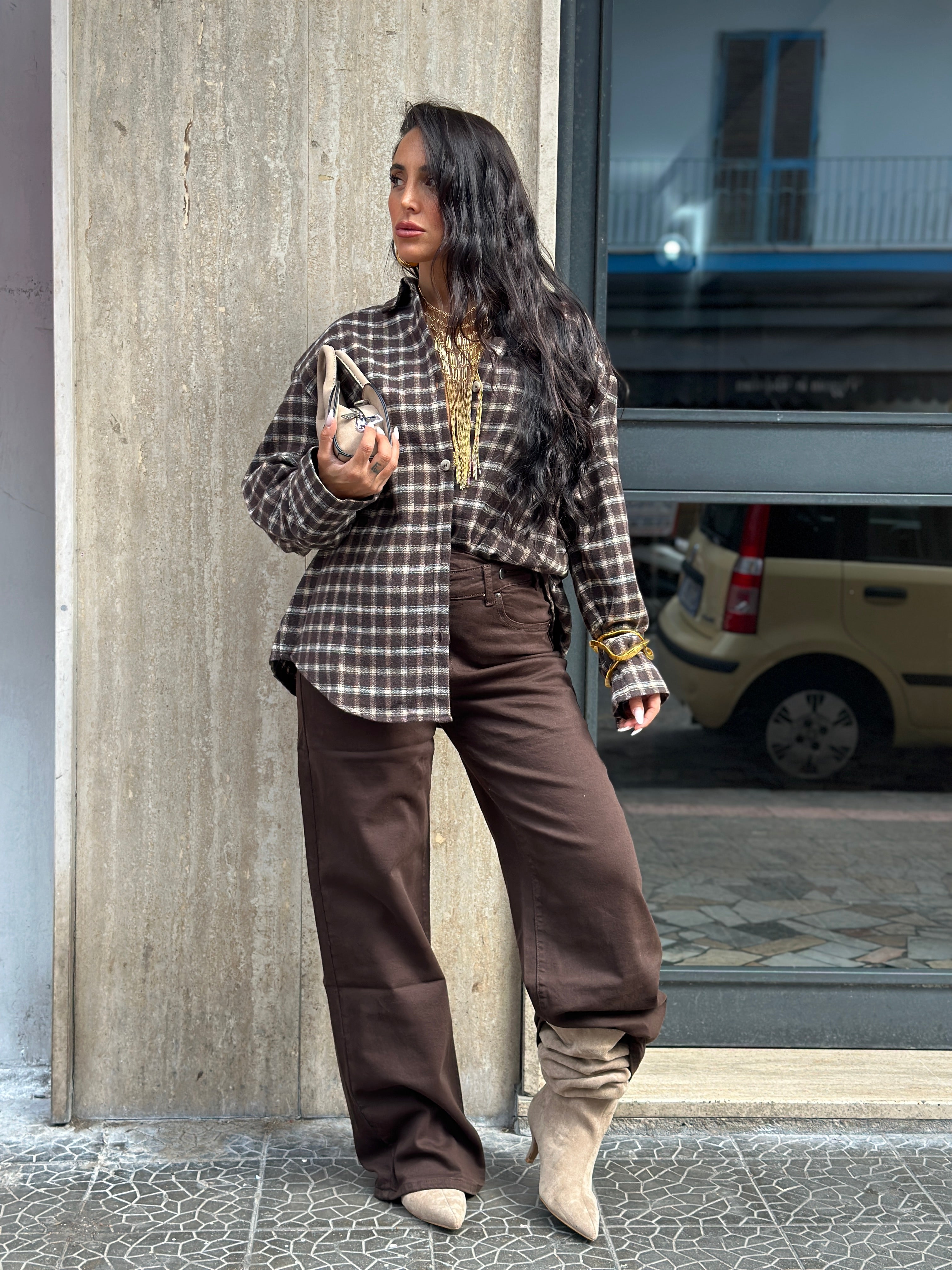 Jeans Brown Bustino Incrocio
