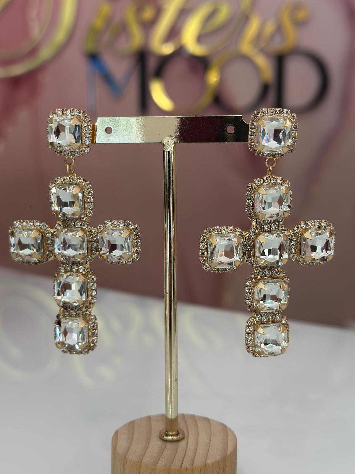 Orecchino Crystal Cross