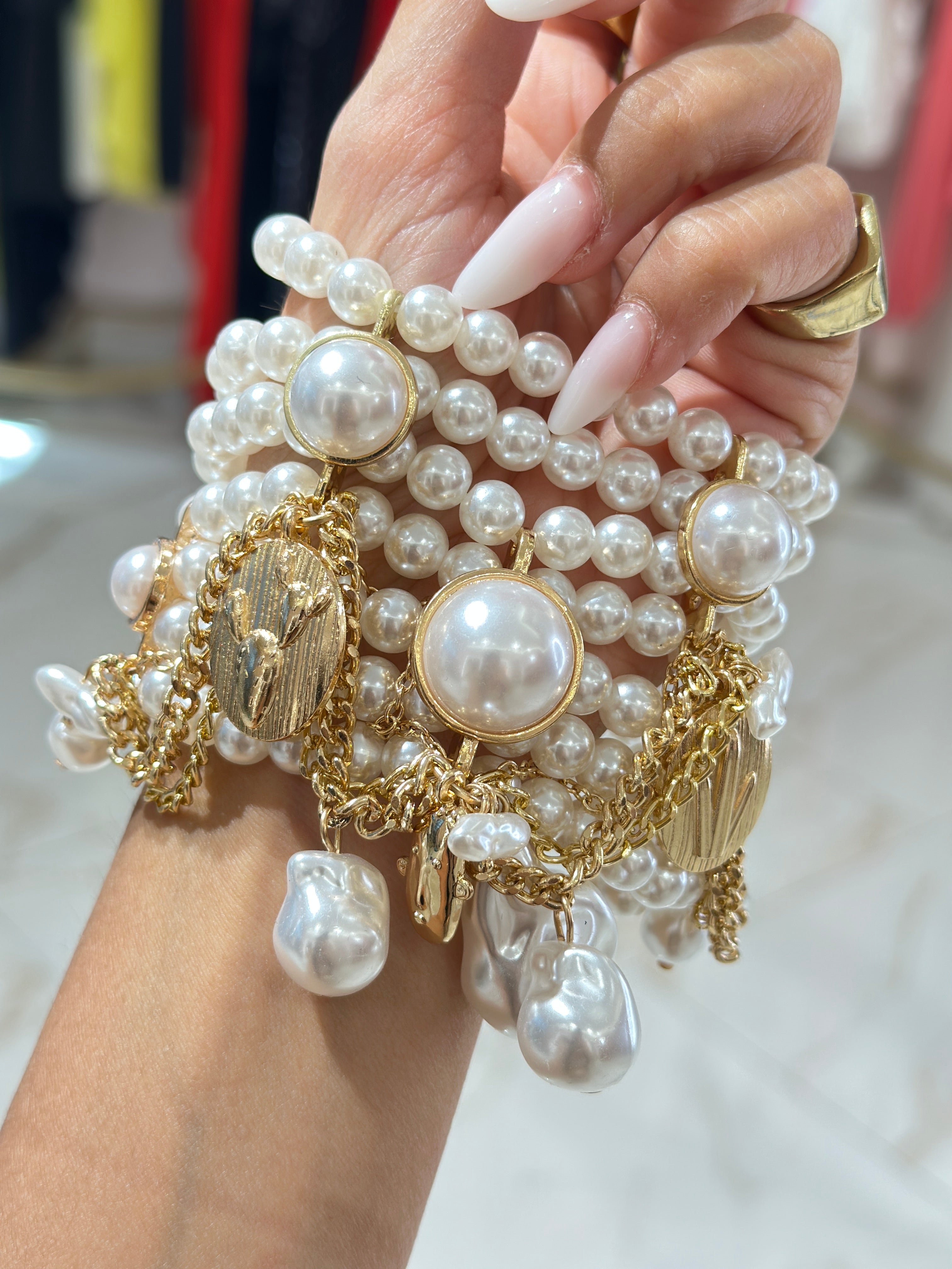 Bracciale Perle Pendenti