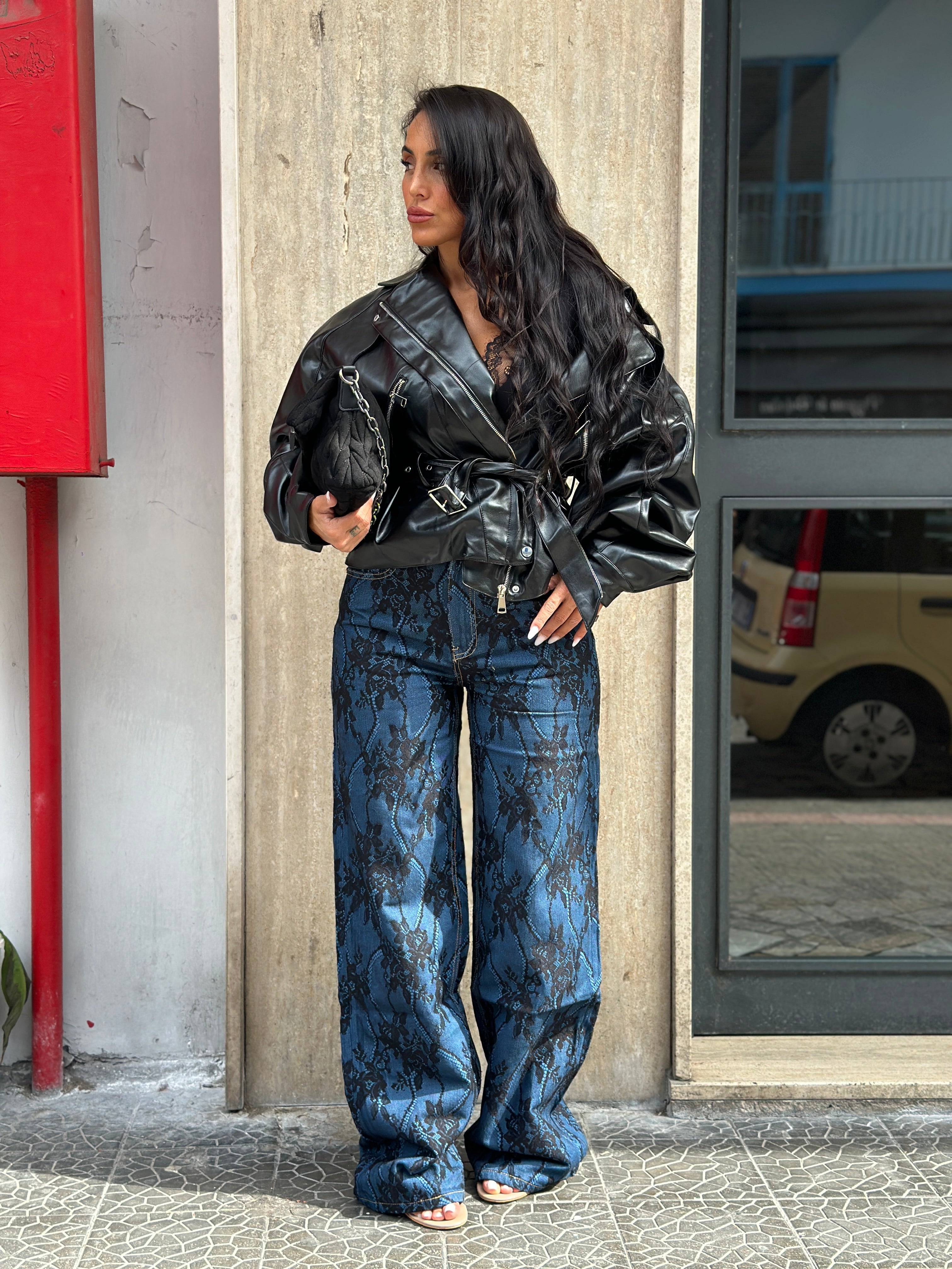 Jeans Palazzo Ricamo