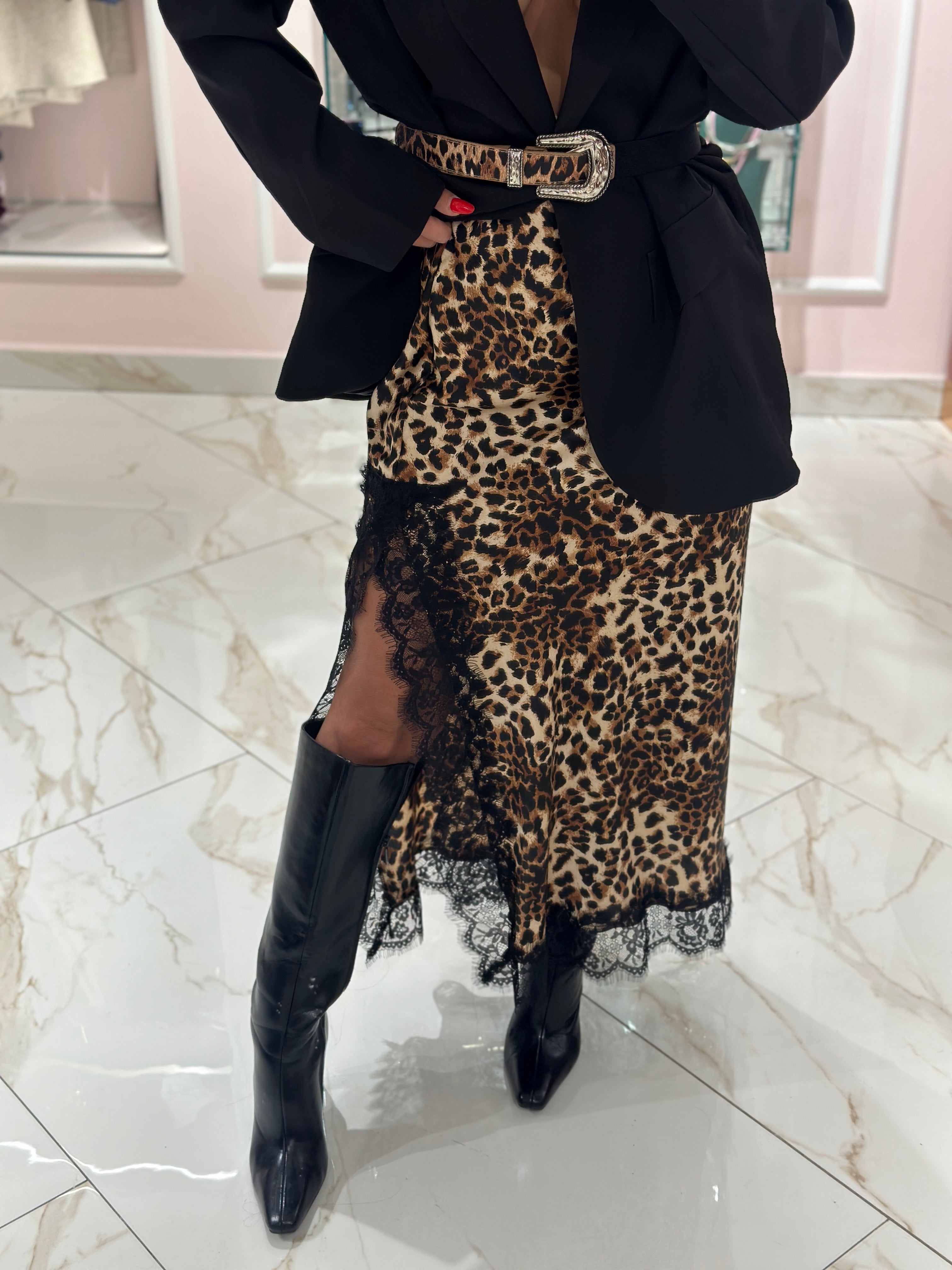 Gonna Animalier con Ricami