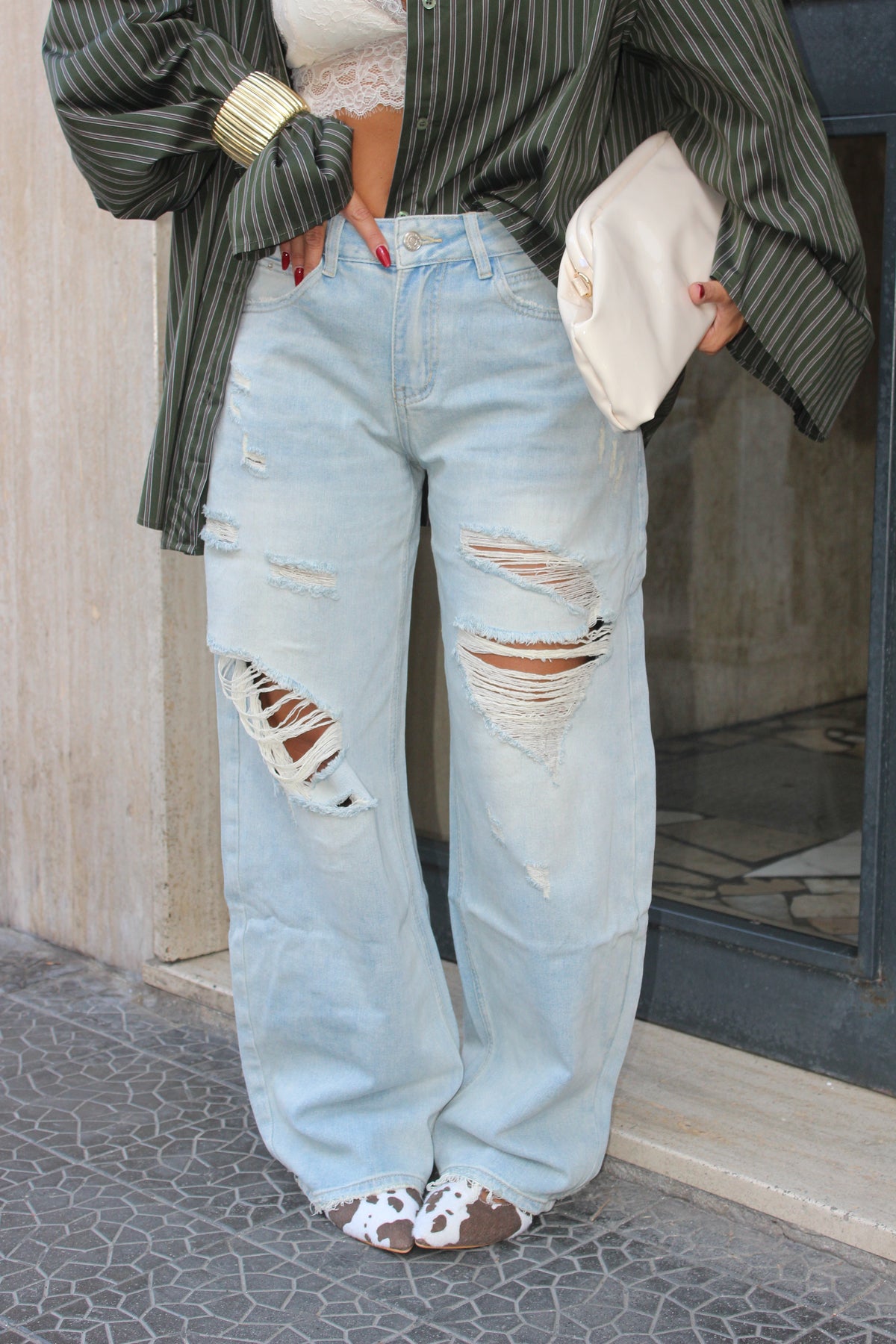 Jeans Strappi Central