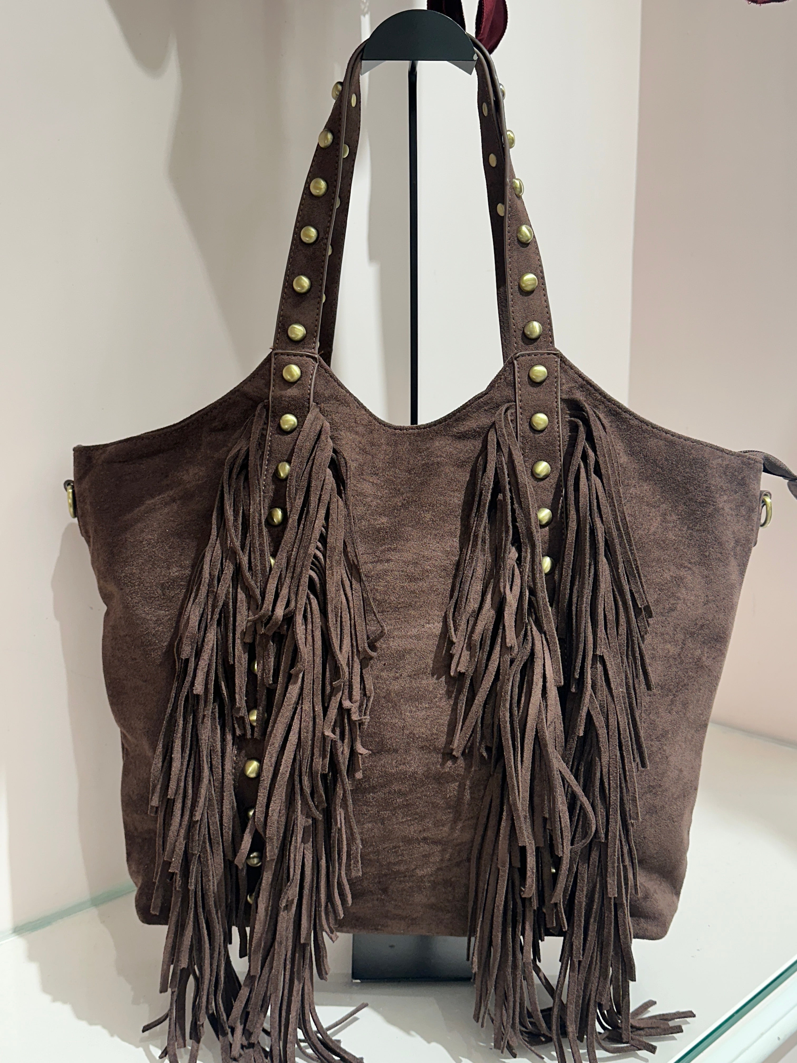 Borsa Frange e Borchie oro