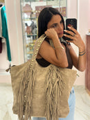 Borsa Frange e Borchie oro