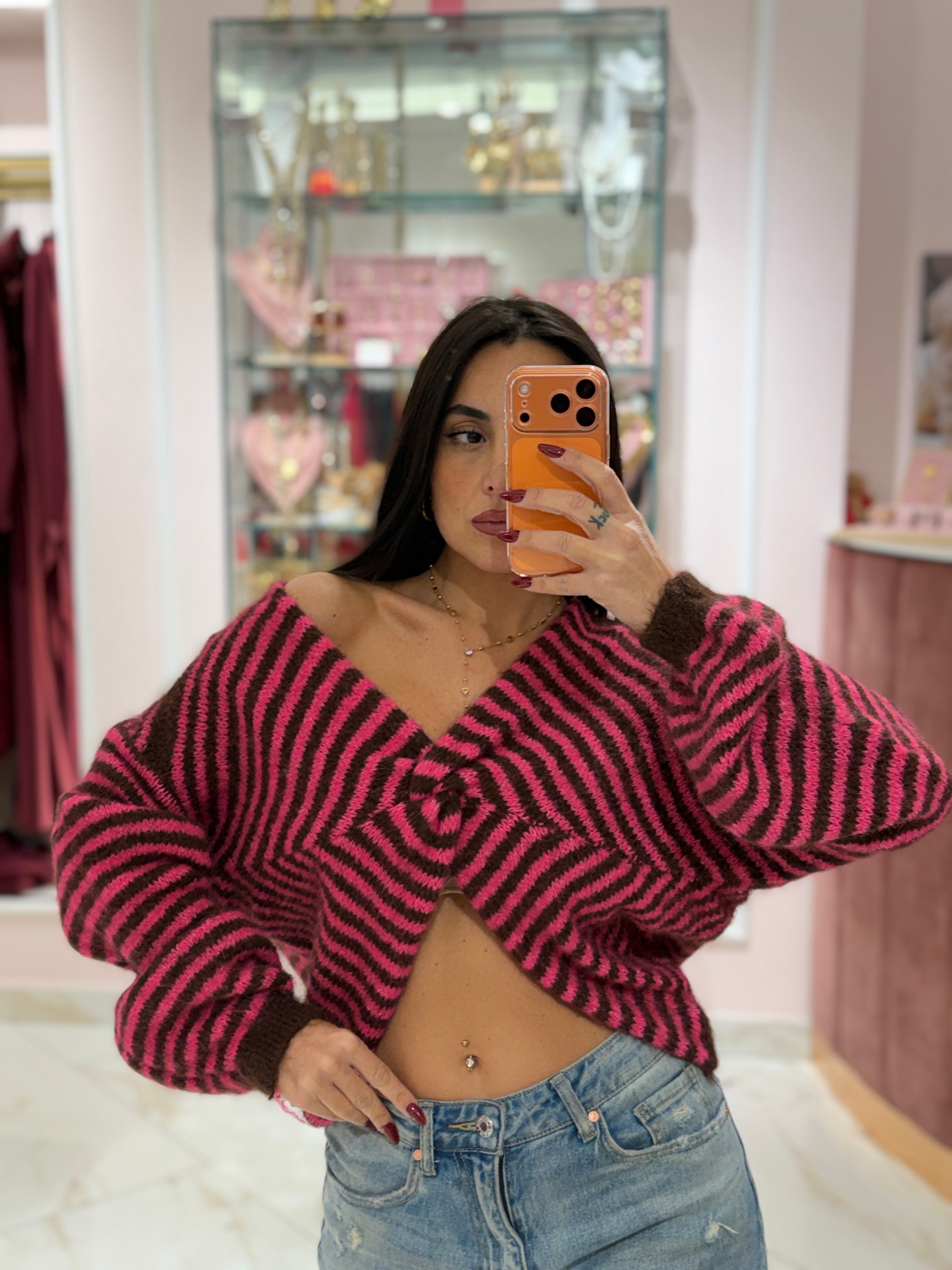 Maglioncino Incrocio Righe