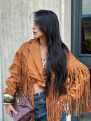 Giacca Frange Scamosciata