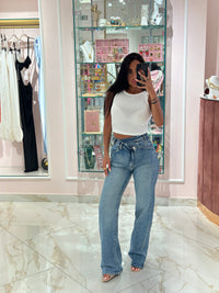 Jeans Dritti Bustino Incrocio