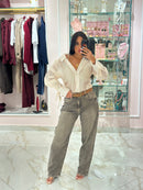 Jeans Cappuccino con cintura
