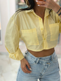 Camicia Crop con Lacci Retro