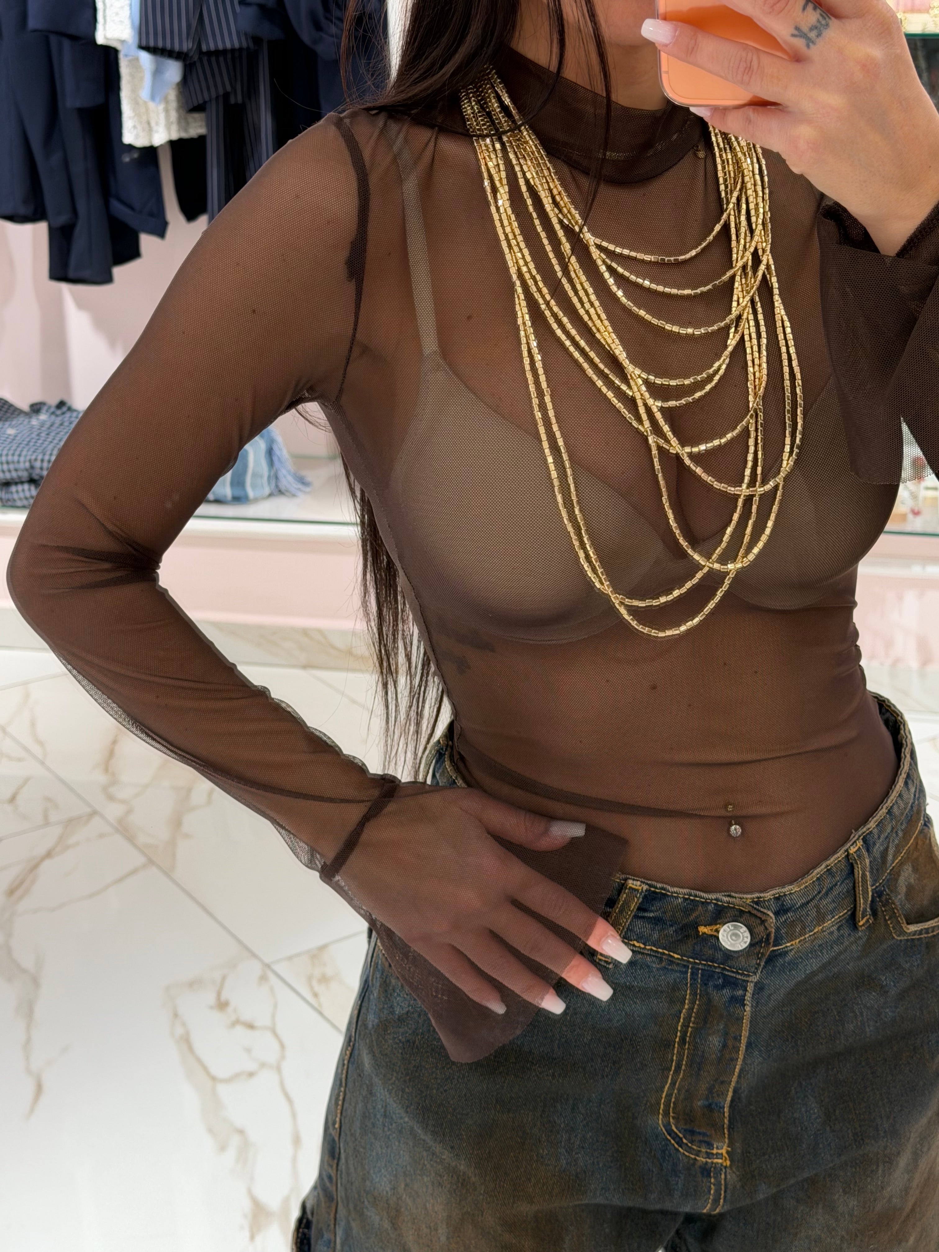 Maglia Velata Manica Volant