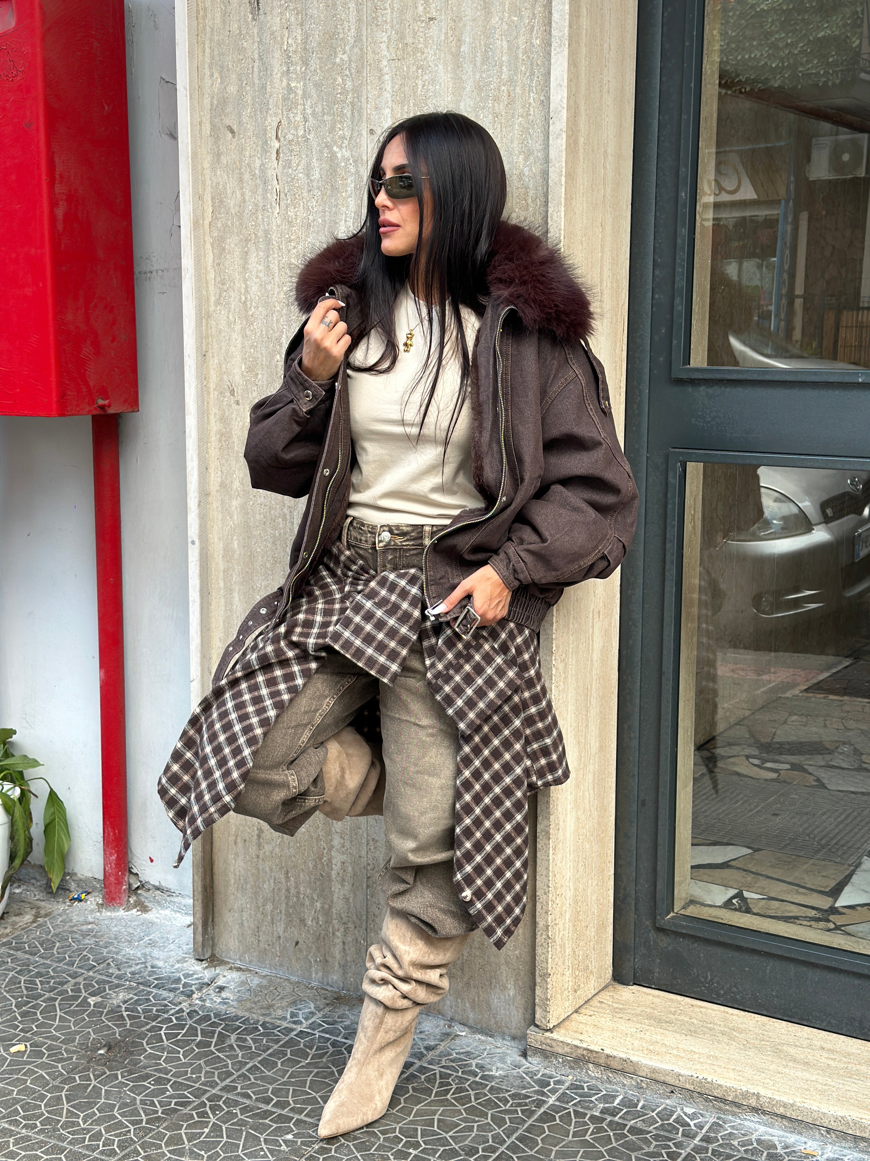Camicia Over Size Quadretti