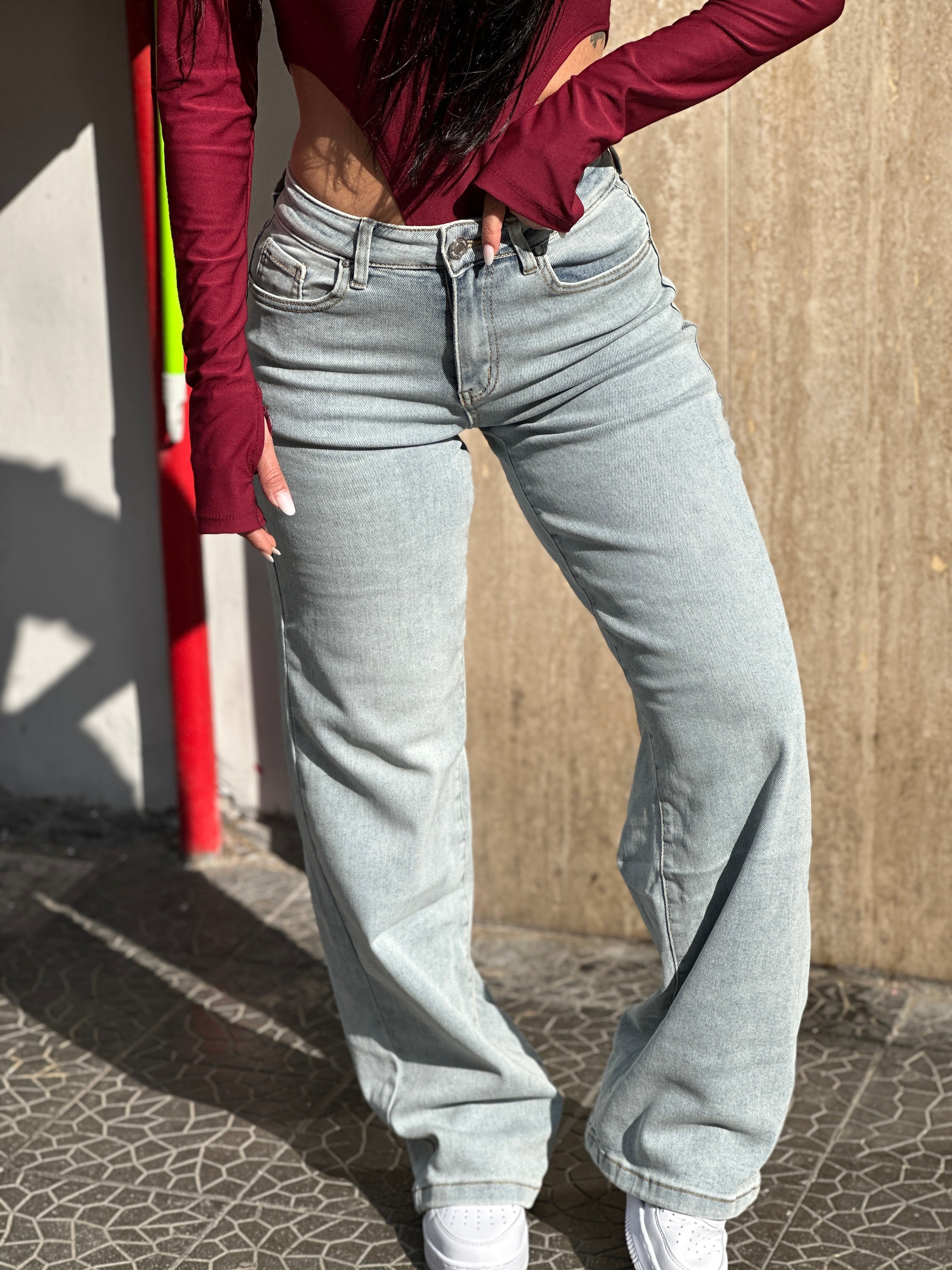 Jeans Wide Leg Chiaro