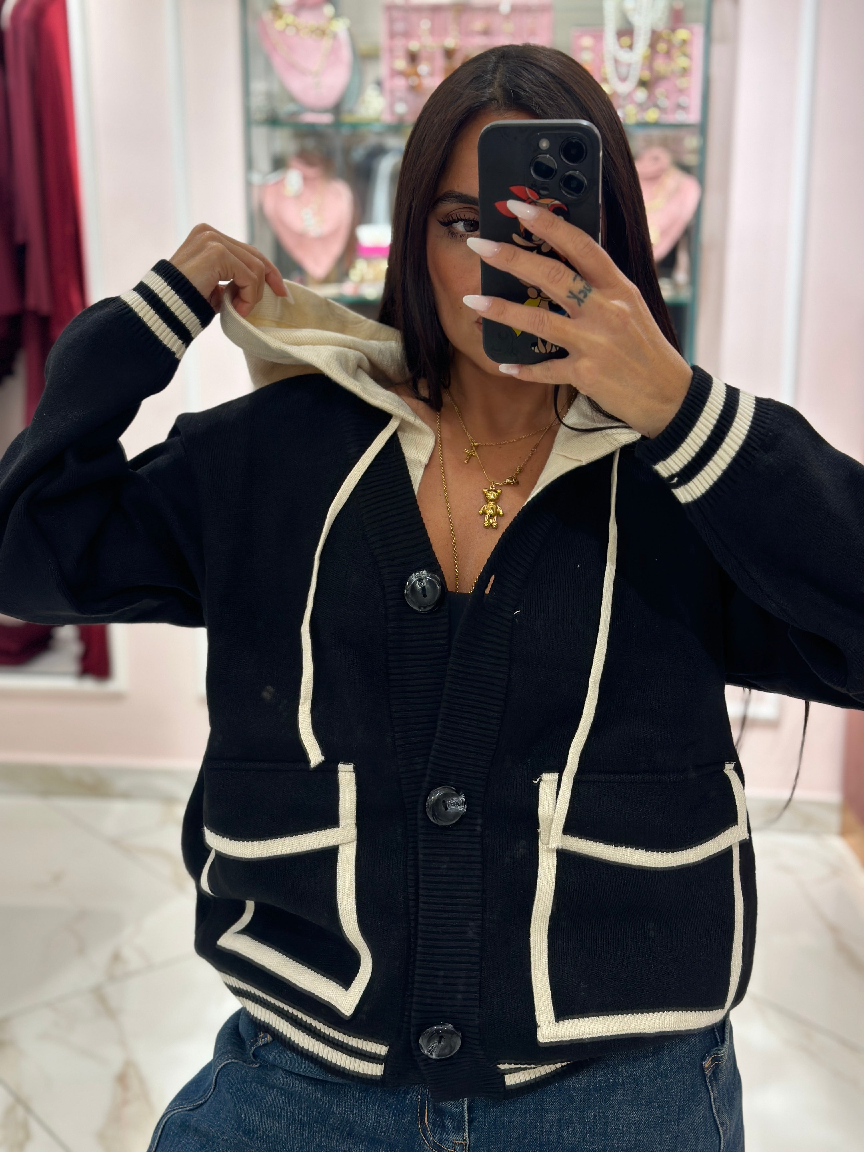 Cardigan con Cappuccio