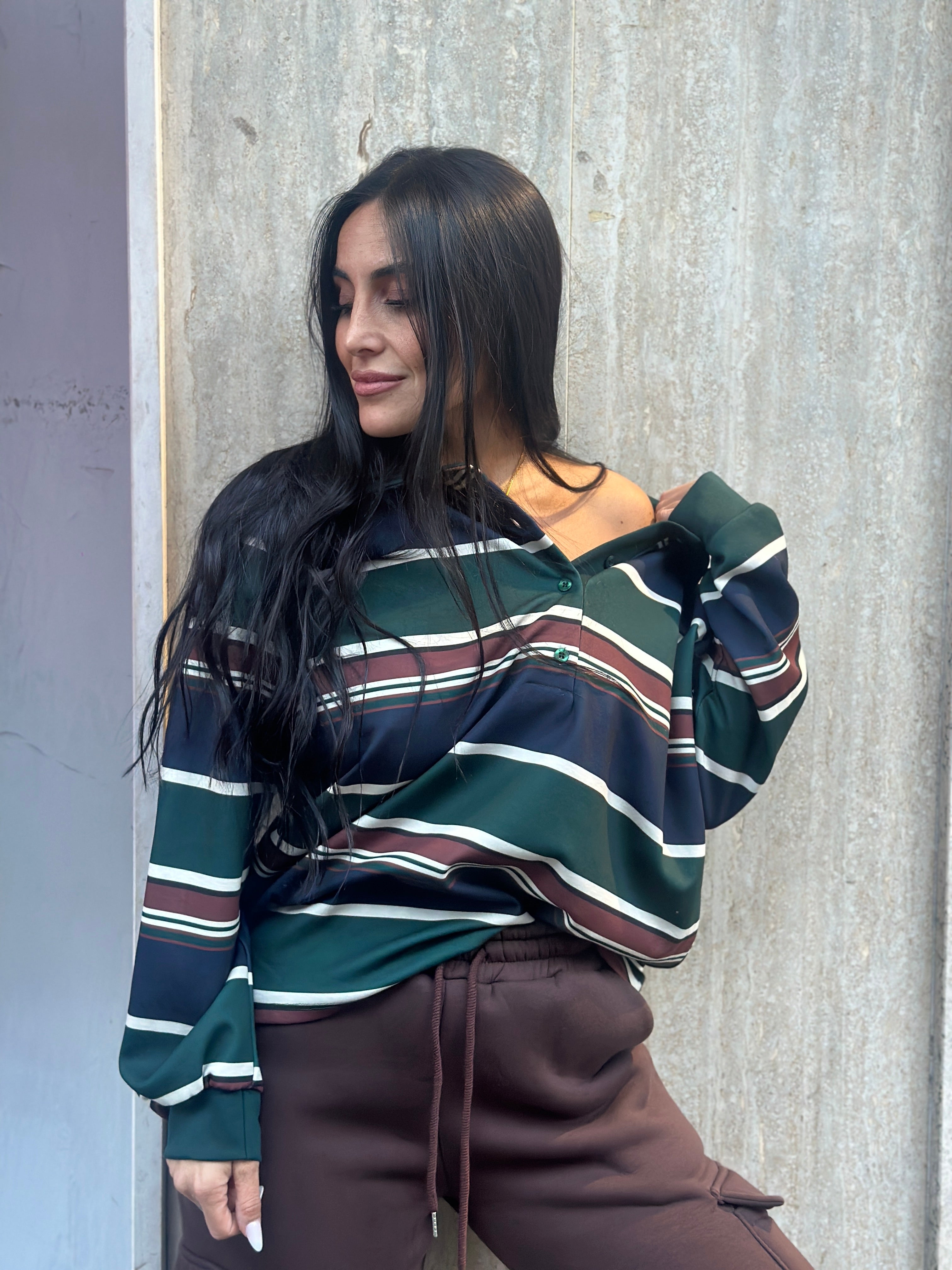 Maglia Felpata Righe