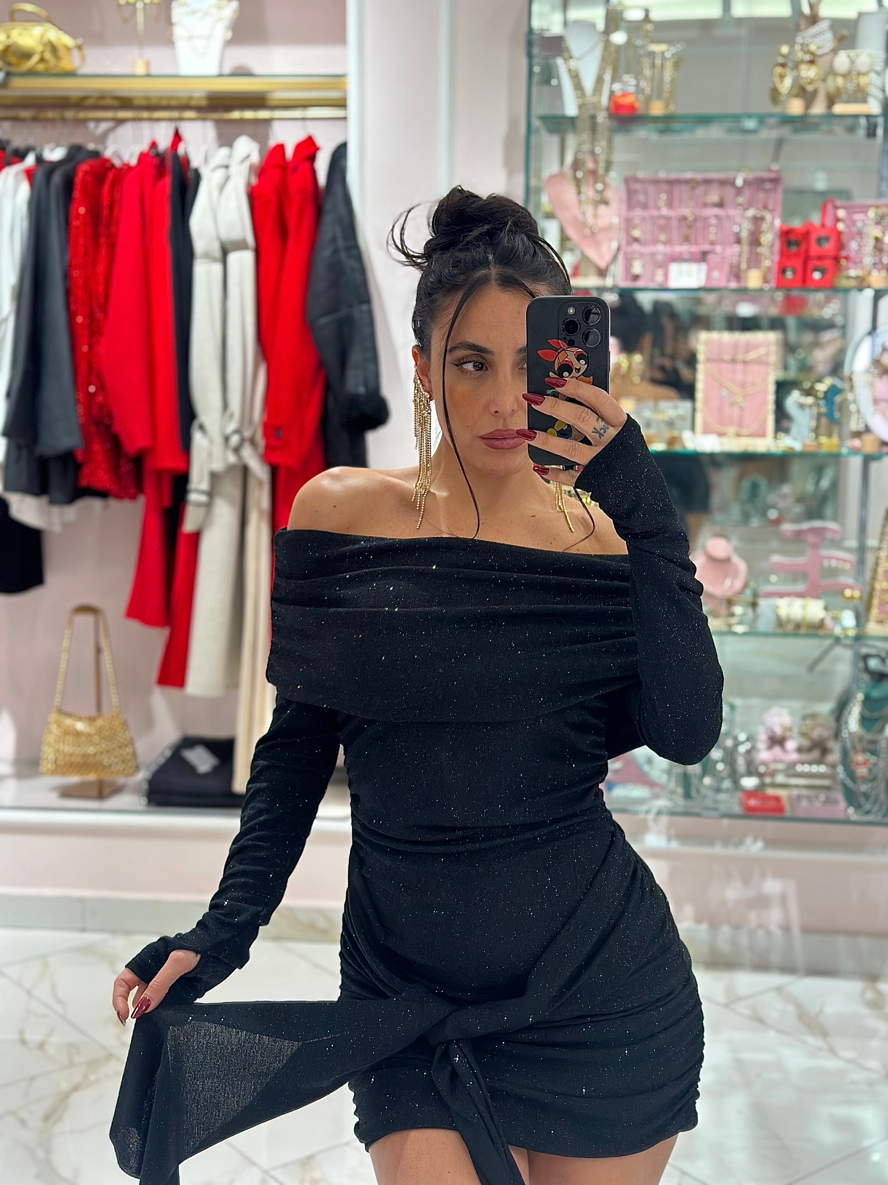 Abito Lurex Scollo a Barca