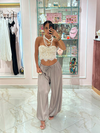Pantalone Satin Con Elastico