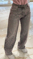 Jeans Balloon Pink Animalier