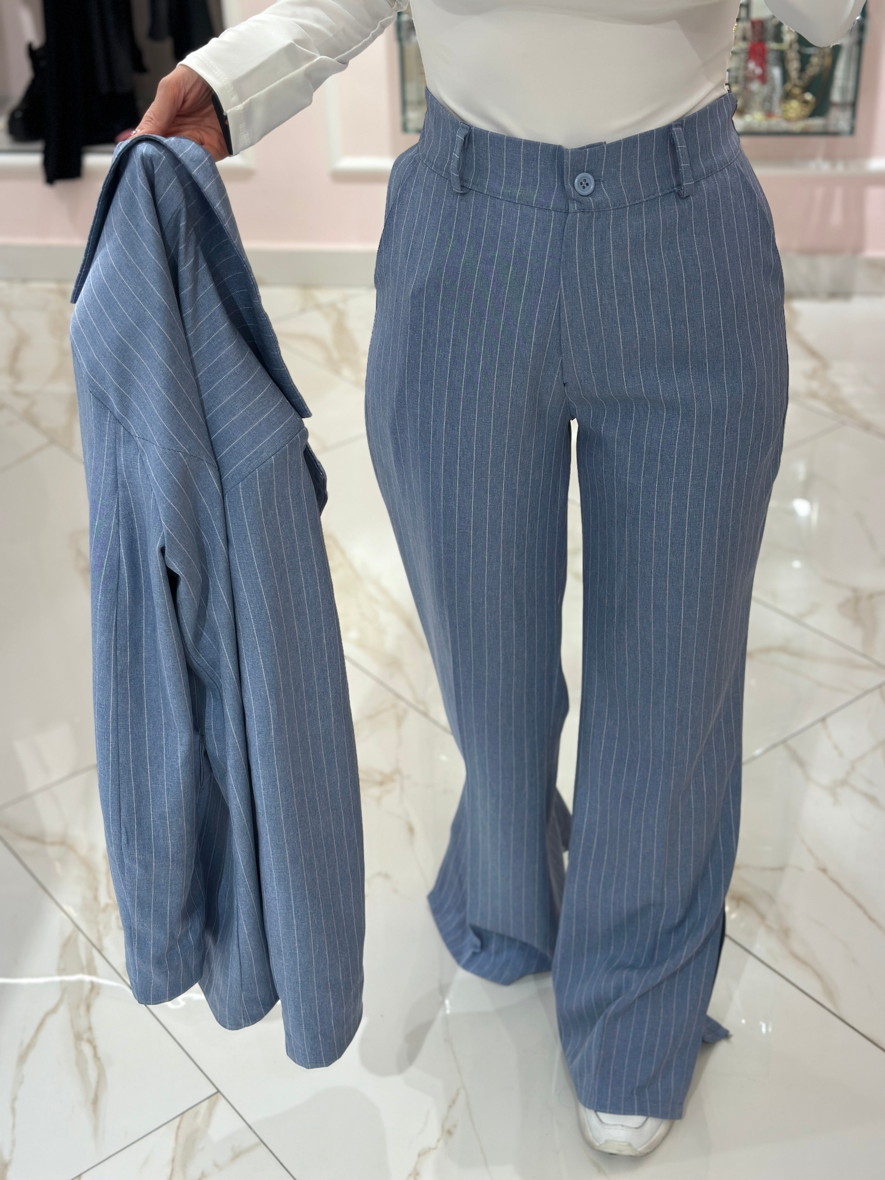 Tailleur Gessato Effetto Jeans