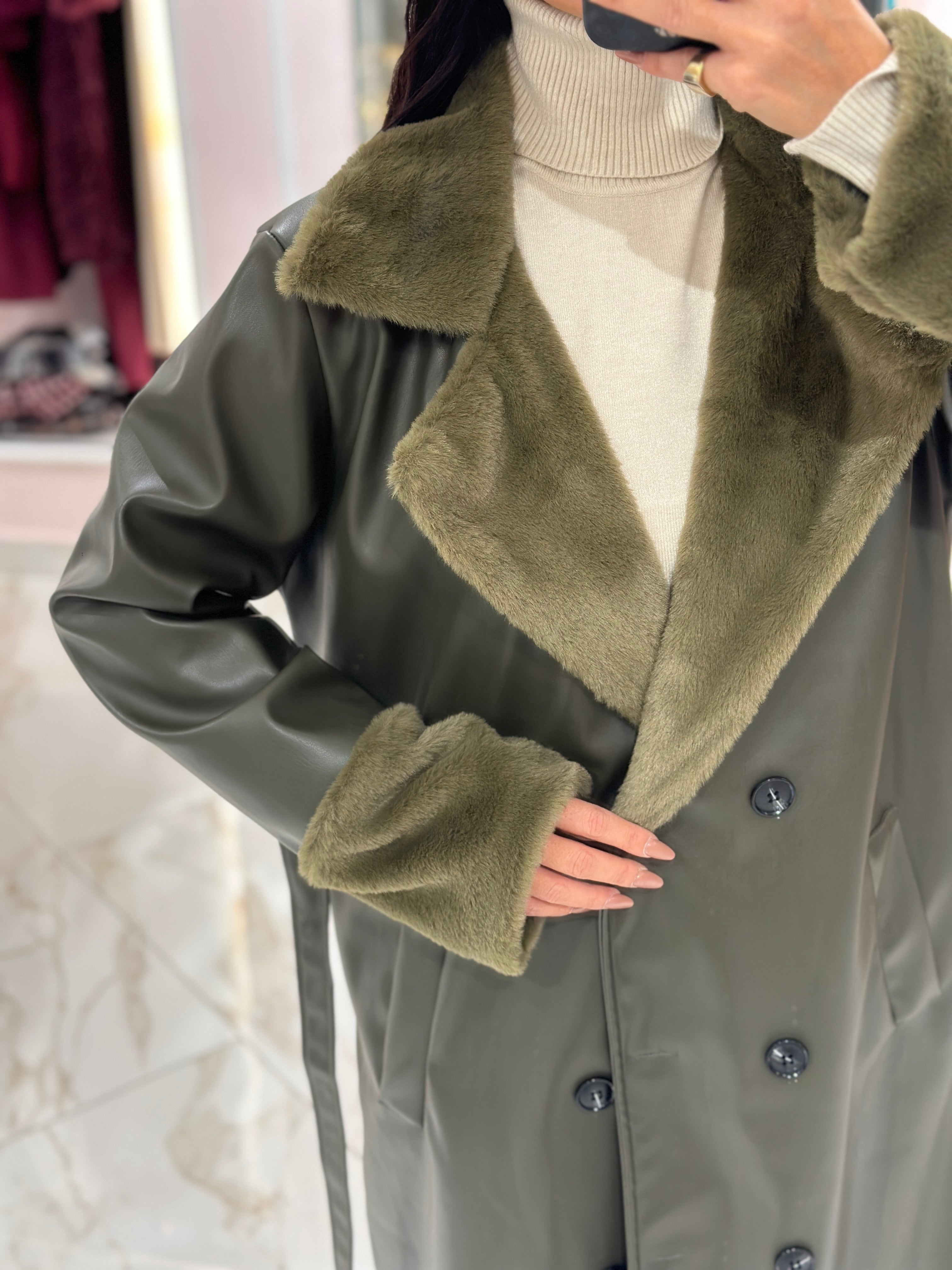 Trench Ecopelle Con Pelliccia