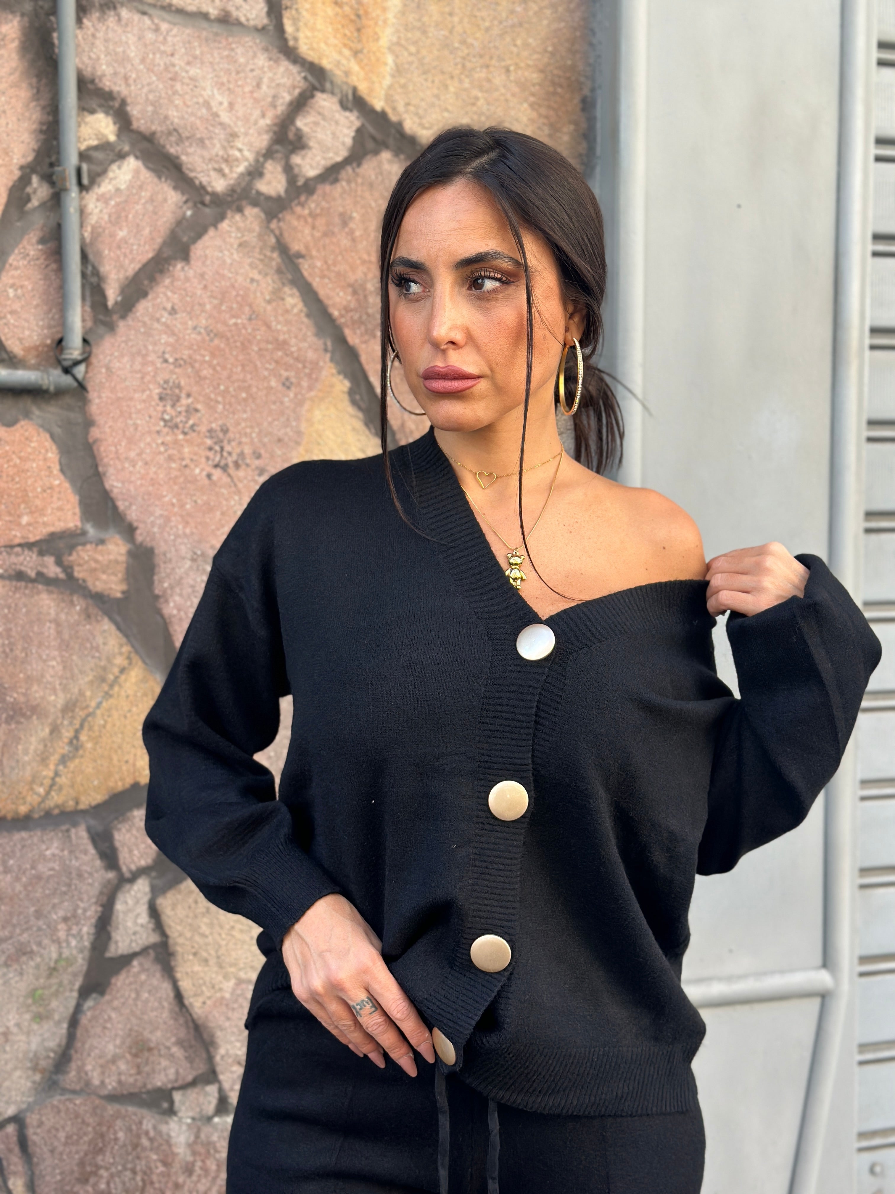 Coordinato in Lana Bottoni oro