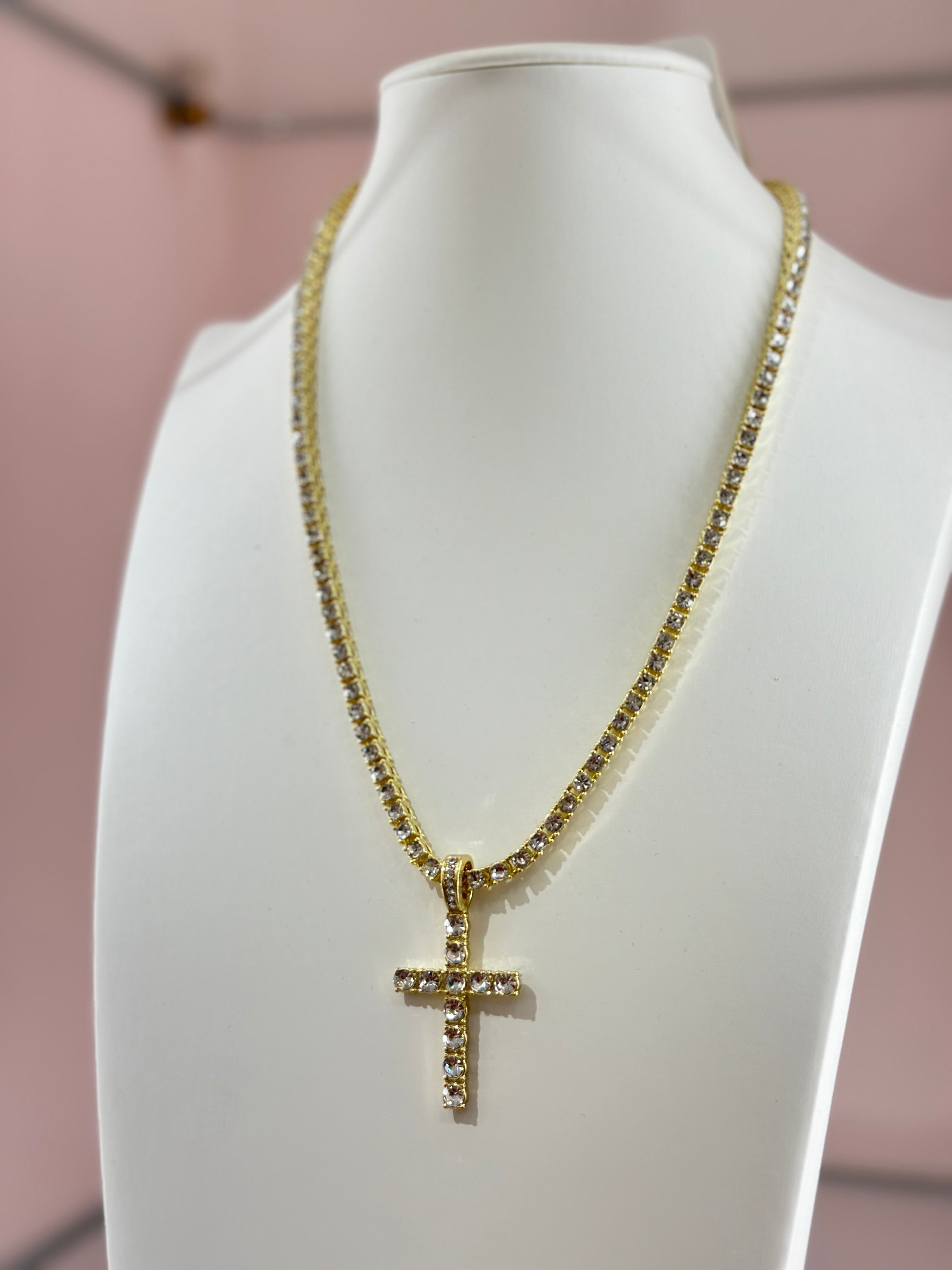 Collana Croce Strass