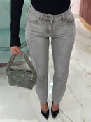 Jeans Mom-Fit Grigio