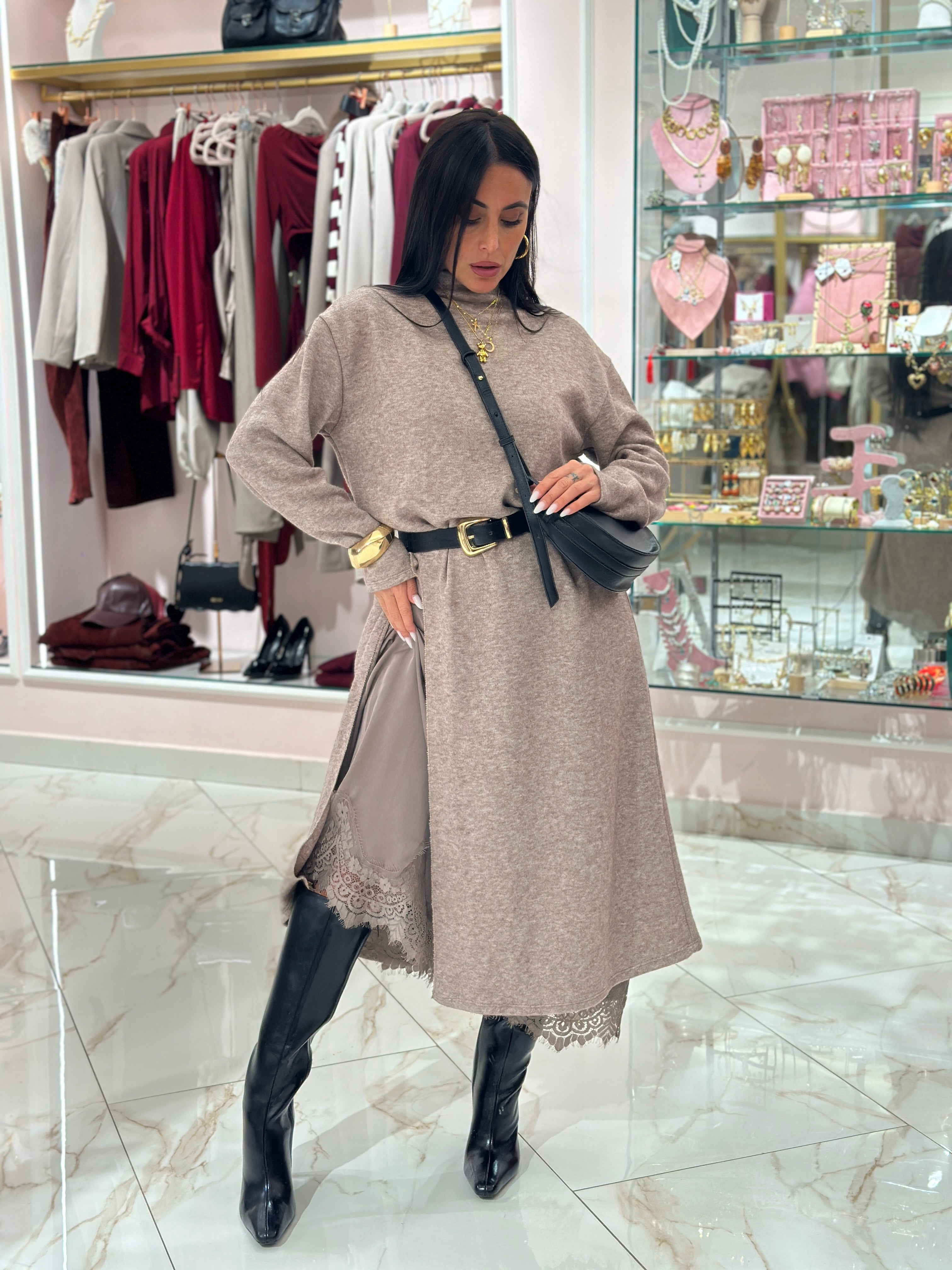 Abito Maggie In Lana con Sottoveste