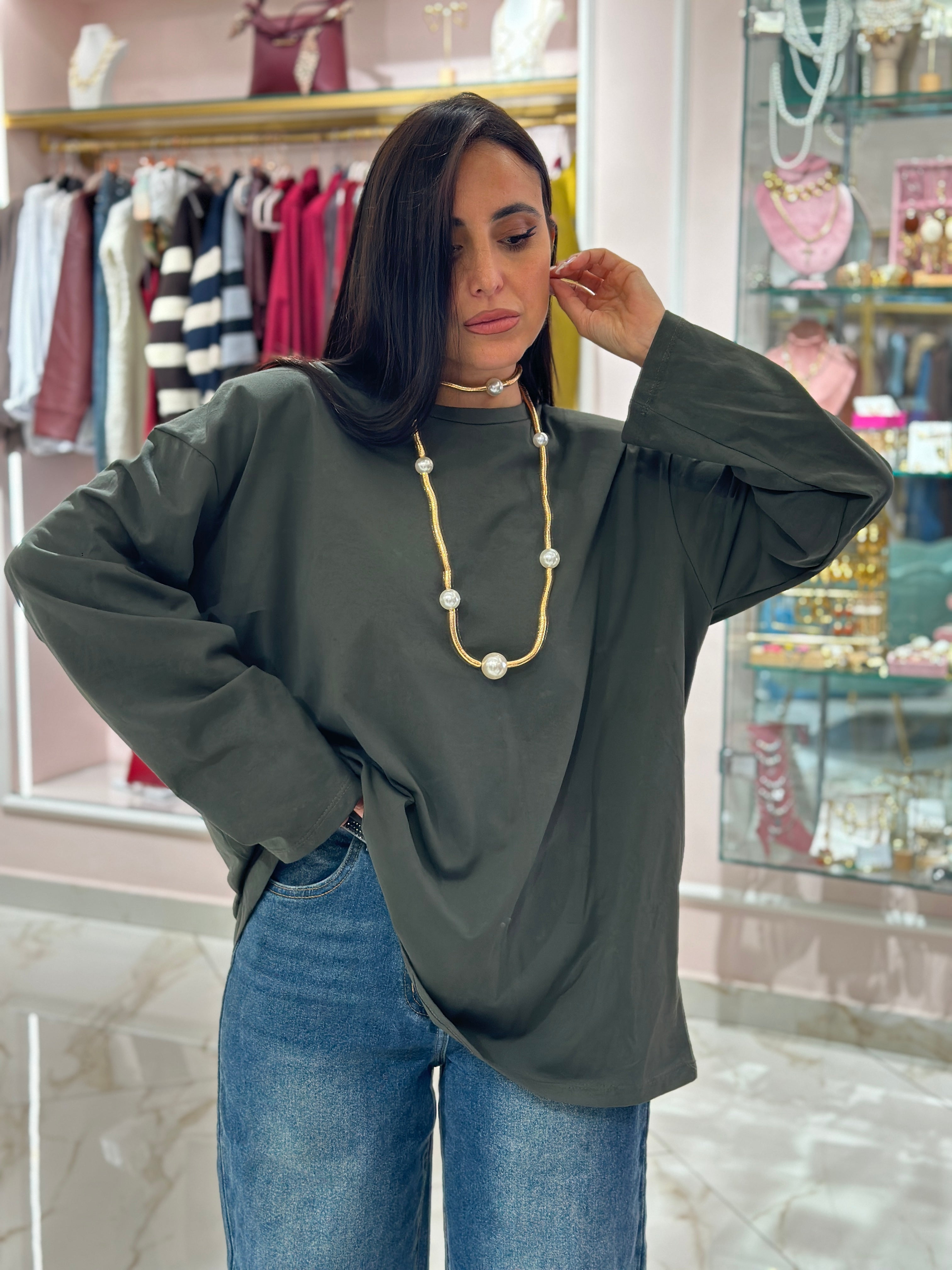 Maglia Maxi Con Spalline