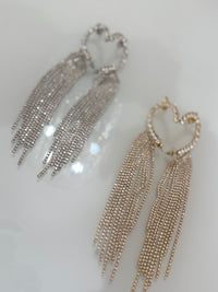 Orecchini Heart Strass