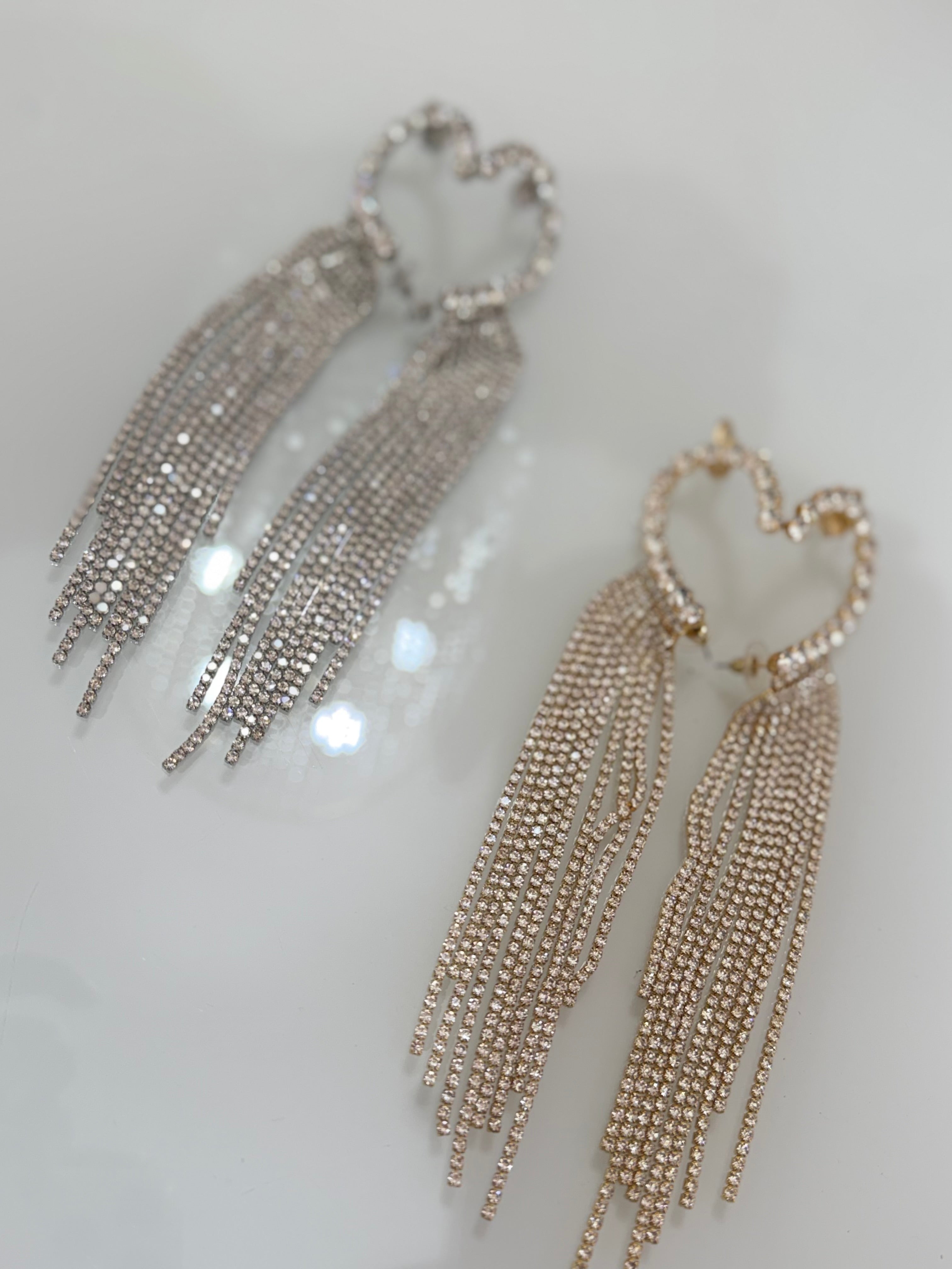 Orecchini Heart Strass