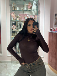 Body semitrasparente mezzo collo