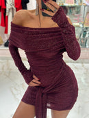 Abito Lurex Scollo a Barca