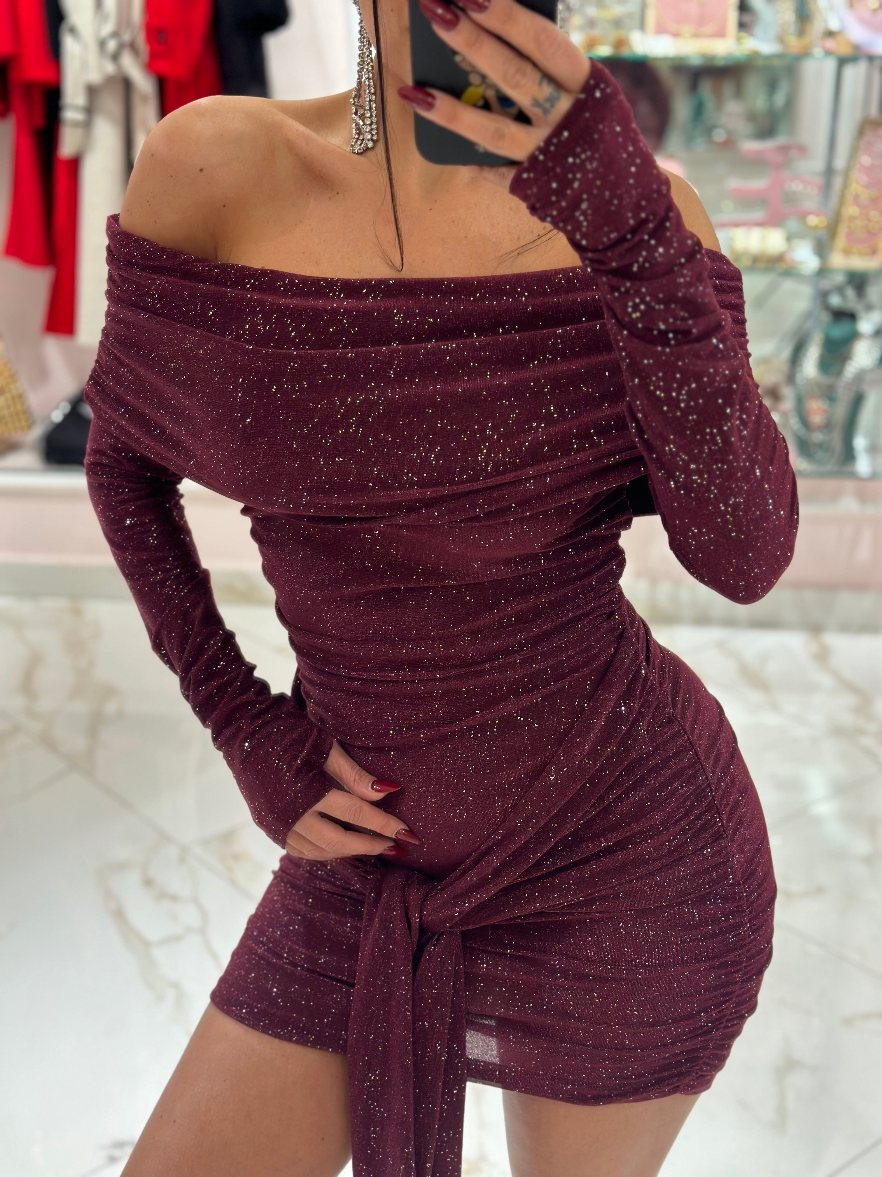 Abito Lurex Scollo a Barca