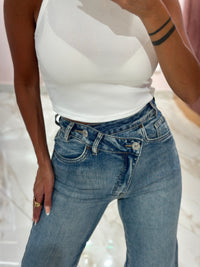 Jeans Dritti Bustino Incrocio