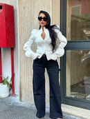 Jeans Palazzo Nero Strass