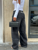 Jeans Balloon Grigio Sfumato