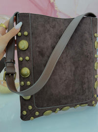 Bag Scamosciata Borchie oro