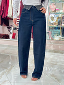 Jeans Bustino Risvolto Strass