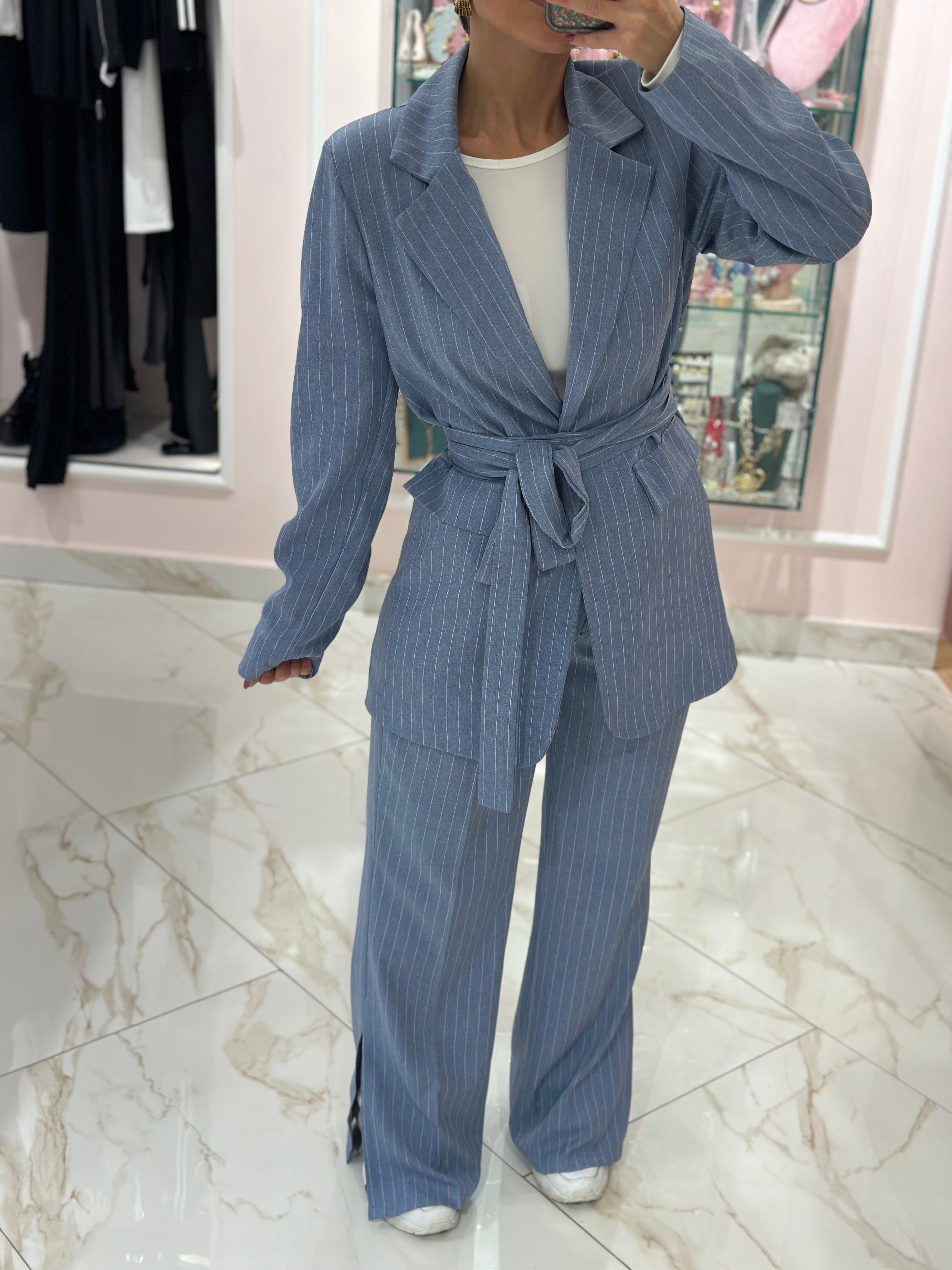 Tailleur Gessato Effetto Jeans