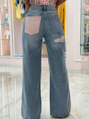 Jeans Taschino Pink Strass